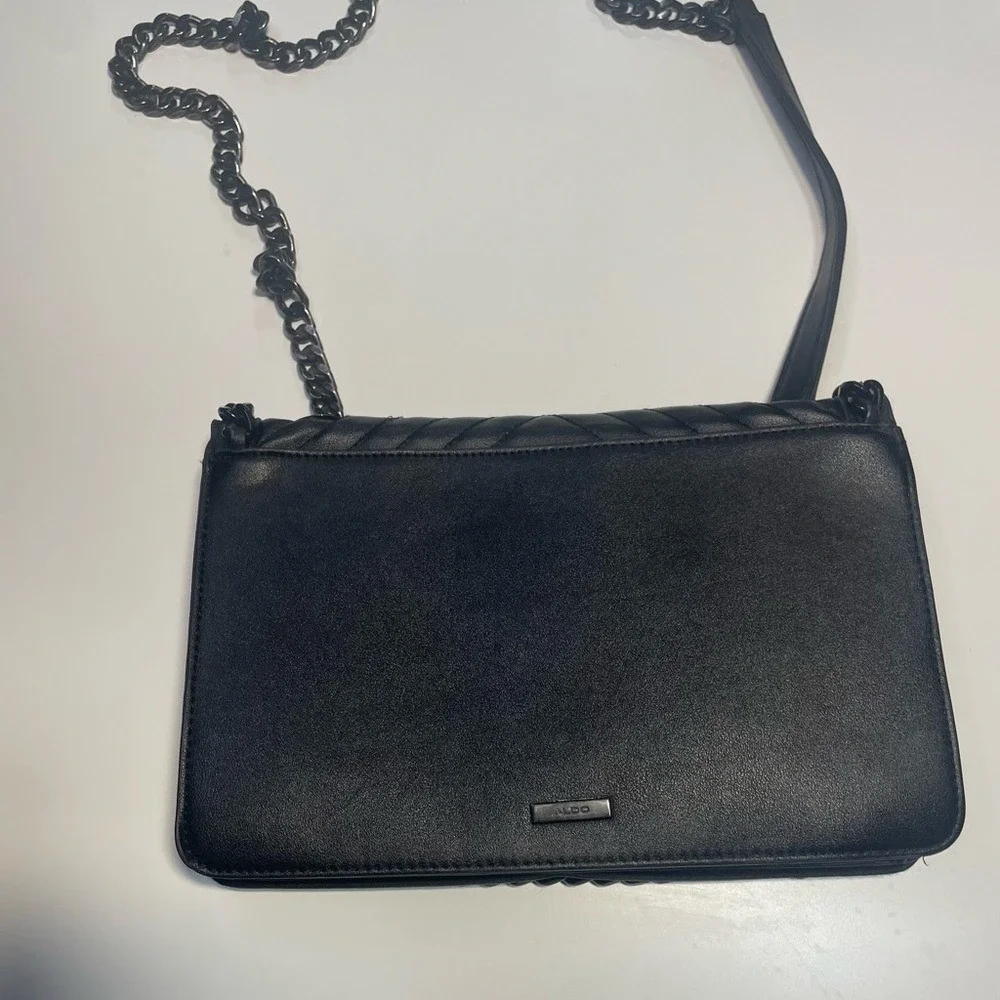Aldo Black Chevron‎ Crossbody Bag